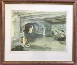 Large William Russell Flint Festal Preparations Signed Mounted Framed - Picture 1 of 12