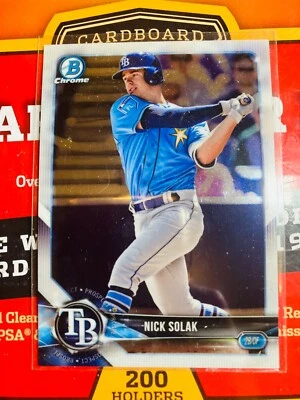 2018 BOWMAN CHROME BDC46 NICK SOLAK RC TAMPA BAY RAYS 18A1 - Image 1 of 2