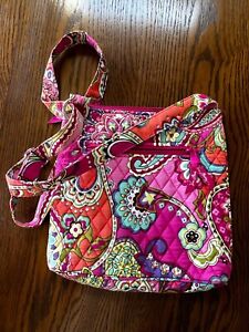 Genuine Vera Bradley Pink & Multi-Colored Floral & Geometric Design Shoulder Bag