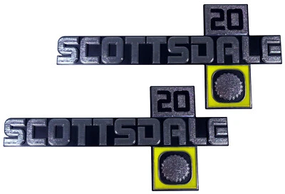 NUEVO Par de emblemas de guardabarros Scottsdale 20 / para Chevy C20 K20 1981-88 piezas de moldura 9909 Foto 1 de 4