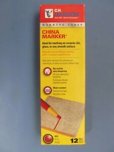  C.H. Hanson China Marker Red Lumber Crayon Package of 12 markers #10390  NEW
