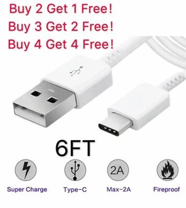 For Galaxy A20 A30 A40 A50 A60 A70 A80 OEM USB C Cable Type C Fast Charger 6FT - Picture 1 of 4