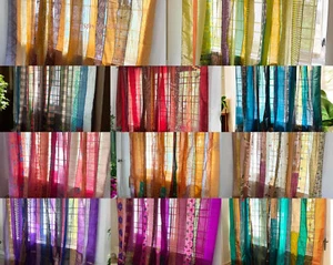 20 pcs Handmade Patchwork Curtains Drapes Home Decor Curtain/Panels Vintage Silk - Picture 1 of 9