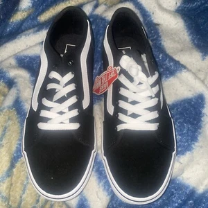 Vans Filmore Decon Sneakers Men's Black White Lace Up Skateboard Shoes Size 8.5 - Picture 1 of 8