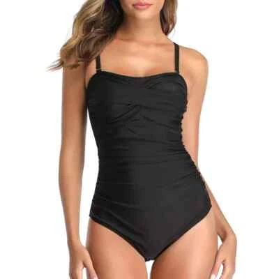 Smismivo Badeanzug für Damen Bauchkontrolle Push-up-Badeanzug schwarz XXL (2.98) - Bild 1 von 4
