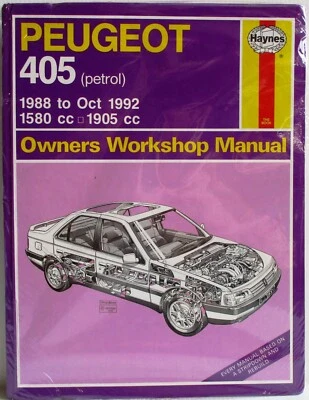 Haynes - Peugeot 405 Gasolina 1988 - Oct. 1992 Propietario Manual de Taller - - Imagen 1 de 4