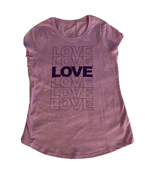Justice Girl's Size 10 LOVE Graphic Shirt In Purple Valentine’s Day New - Image 1 of 2