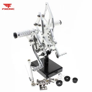 FXCNC Adjustable Rearsets Footpegs For YZF R3 R25 2014-2018 2016 Silver - Picture 1 of 7