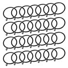 28 PCS Curtain Rod Rings with Eyelets 2-Inch Black