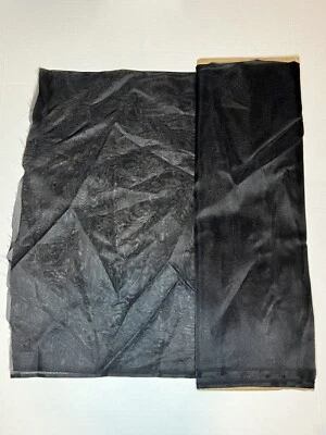 Black Sheer Fabric 2 1/2 Yards 44”x90” Craft Costume Sewing - Image 1 of 4