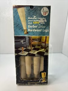Set 4 Mid-Century Modern GERBER Deluxe Hardwood Tapered Furniture Table Legs 12” - Picture 1 of 7