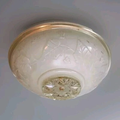 Accesorio de vidrio de techo colgante Art Deco con pantalla de luz de colección blanco transparente 11,5 pulgadas Foto 1 de 4