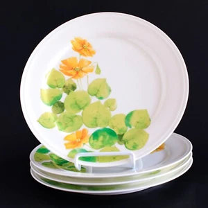 Mikasa Water Lillies Yellow Set of 4 Brunch / Luncheon Plates 9" Bone China - Picture 1 of 3
