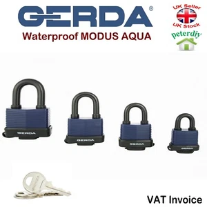 GERDA Heavy Duty CANDADO IMPERMEABLE Seguridad OPEN SHACKLE MODUS AQUA - Imagen 1 de 6