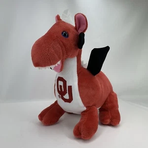 Oklahoma OU Sooners Dragon 9" Red White Stuffed Plush FOCO Black Wings - Picture 1 of 13