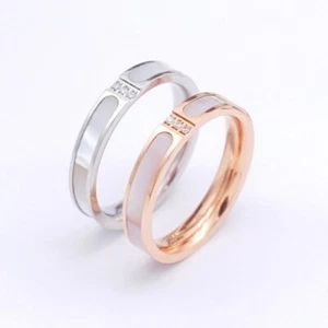 Edelstahl Ring mit Perlmutt & Zirkonia, Modern & Elegant - Bild 1 von 7