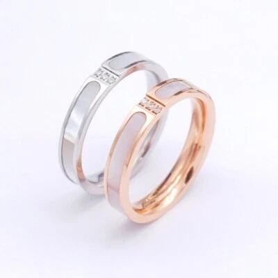 Edelstahl Ring mit Perlmutt & Zirkonia, Modern & Elegant - Bild 1 von 4