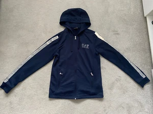 Emporio Armani EA7 Azul Cremallera Completa Sudadera con Capucha Jersey Para Hombres Talla Pequeña S - Imagen 1 de 5