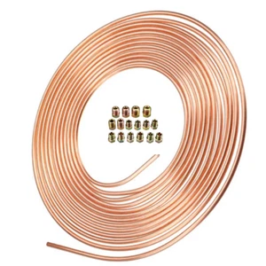 Copper Nickel Car Brake Line Tubing Kit 3/16in OD 25 Ft Coil Roll Tube Hose Line - Picture 1 of 15