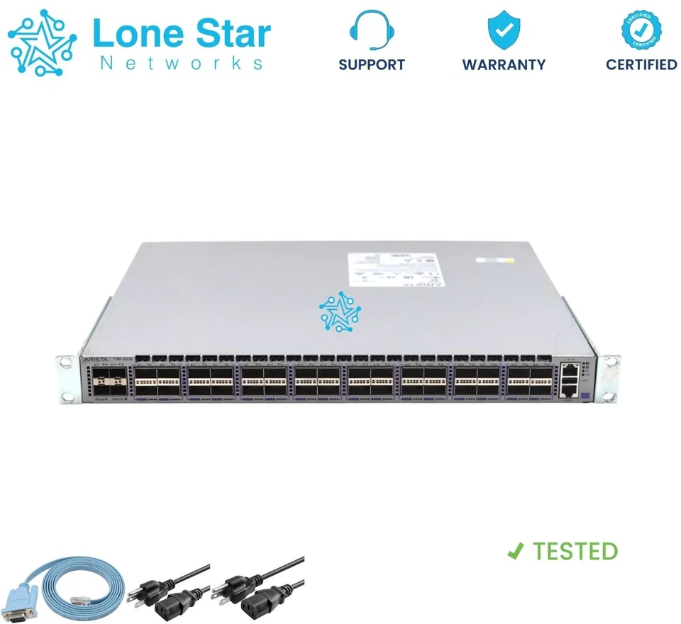 Conmutador Arista DCS-7160-32CQ-R Puerto 100G QSFP Serie 7160 con Doble Potencia, Kit Rack Foto 1 de 1