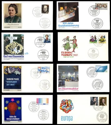 German Bundespost First Day Covers 1980s Bundle Ersttagsbrief 8 Covers FDC - Image 1 of 4