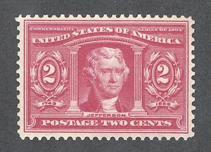 US 324 Mint NH VF 2c carmine Louisiana Purchase Exposition Thomas Jefferson 1904 - Picture 1 of 2
