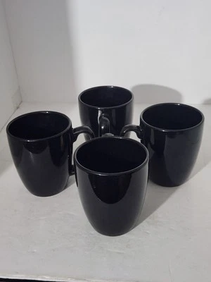 Corelle черная керамическая кружка набор из 4 чашек кофе чая 12 унций Corning - Изображение 1 из 4