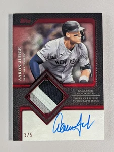 2025 Topps Series 1 Aaron Judge Flagship Patch Auto Red #/5 Yankees Reverence SP - Picture 1 of 5