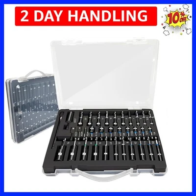 Juego de 34 piezas de atornilladores de tuerca magnética profunda de impacto, adaptador de enchufe de impacto de vástago hexagonal de 1/4”... Foto 1 de 4