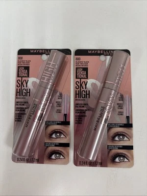 Maybelline NY Sky High Lash Mascara - Blackest Black (800) - Lot Of 2 B76-00 - Image 1 of 2