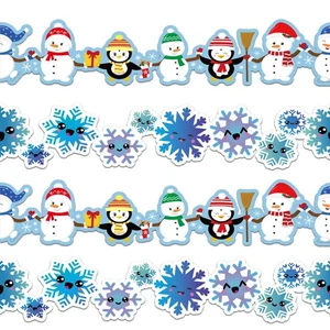 67ft Winter Bulletin Board Border Snowman Snowflake Bulletin Board Decoration... - Bild 1 von 7