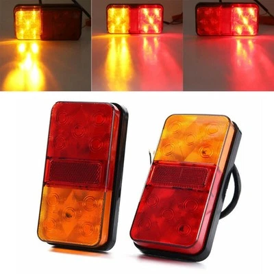 Camper Tail Lights Trailer Truck Rear Turn Signal 12V 2pcs LED Waterproof - Image 1 of 4