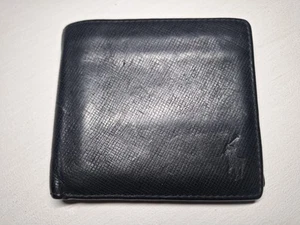 Ralph Lauren POLO Black textured Genuine Leather Wallet Bifold  Card Holder - Picture 1 of 24