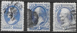 USA 1873 Official Stamps 2, 3 and 6c Navy Scott O36-38 nice used stamps see scan - Picture 1 of 2