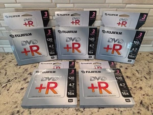 Fujifilm DVD+R  4.7GB 120 Min Data Video 3 Pack - 5 Packs Total - New Sealed - Picture 1 of 3