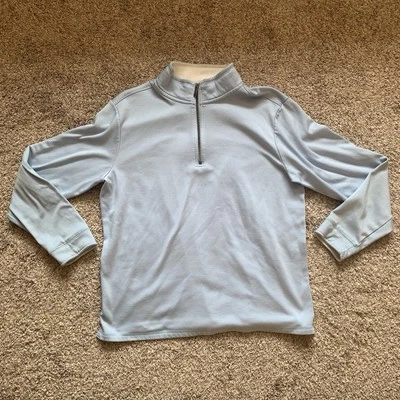 Camisa Tahari Para Hombre Grande Azul Claro Manga Larga 1/4 Cremallera Foto 1 de 4