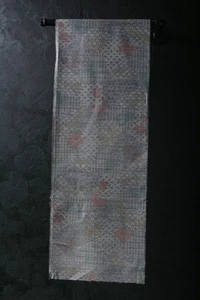 Japanese Fabric Silk Textile Vintage Kimono Antique Patch OSHIMA 40.2"/KIK99/55 - Picture 1 of 10