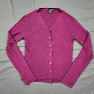 Banana Republic Pullover Damen klein Langarm SEIDE Knopfleiste Cardigan lila - Bild 1 von 10