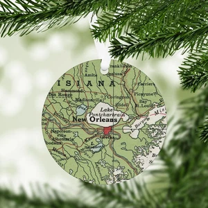 New Orleans Map Ornament - New Orleans Christmas Ornament - New Orleans Realtor - Picture 1 of 1