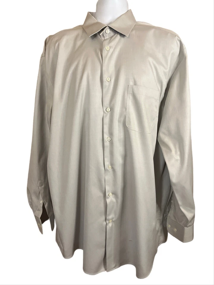 Camisa de vestir Joseph Abboud para hombre 2XL beige algodón manga larga 18 X 36/37 Foto 1 de 4
