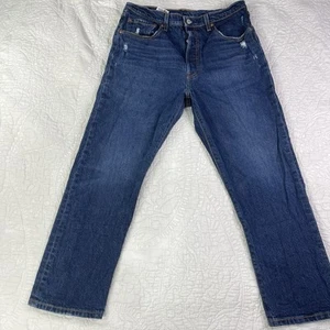 Jeans Levis 501 uomo 32x26 blu gamba dritta bottoni pantaloni denim mosca - Foto 1 di 16