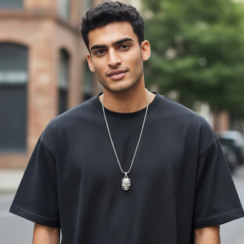 STILL ACCESSORI BIJOUX COLLANA UOMO CIONDOLO TESCHIO - Immagine 1 di 1