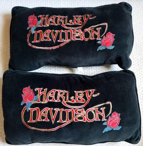 2er Set Vintage Harley Davidson Rose bestickt Deko Dekokissen - Bild 1 von 9