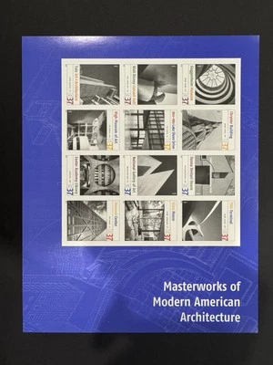 Scott #3910 Masterworks of Modern American Architecture Pane of 12 37¢ Stamps - Image 1 of 4