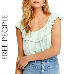 Top FREE PEOPLE Cora Lee Ombre Verde Fuera del Hombro, S, ¡NUEVO CON ETIQUETAS! - Imagen 1 de 11