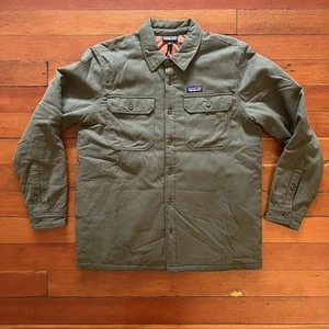 Patagonia Fjord Flannel Insulated Shirt Jacket Basin Green Large Mens - Picture 1 of 6
