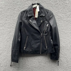 Topshop Rosemary Mack Goat Skin Leather Jacket w/ Tags - Women's US Size 4 - Picture 1 of 22