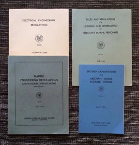 RARE VINTAGE 4-LOT 1960s U.S. Coast Guard Marine Engineering Regulations - Picture 1 of 11
