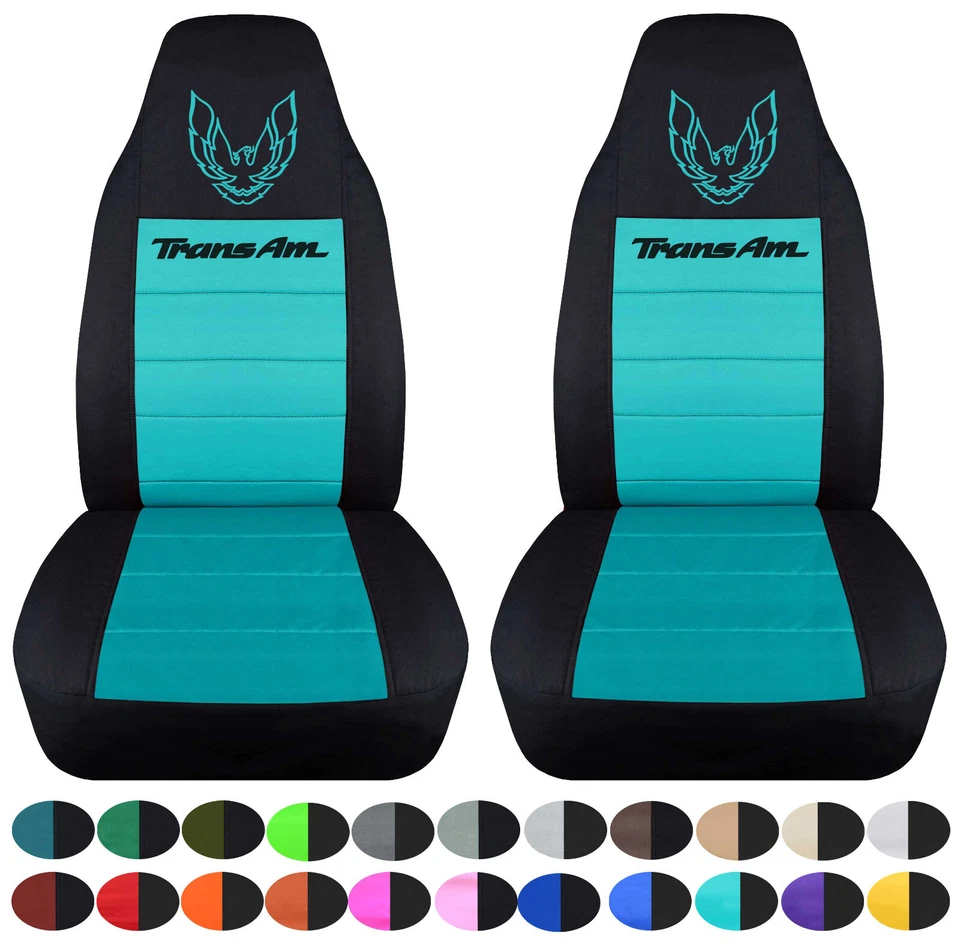 Conjunto Fr compatível com 1970-1992 Pontiac Firebird 2 tons capas de assento de carro com design Trans AM - Imagem 1 de 4