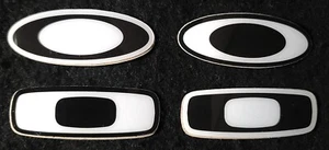 OAKLEY STICKER "4 OAKLEY SET" 3/4 X 2 3/8" GLOSSY THICK WATERPROOF OUTDOOR USE - Picture 1 of 1